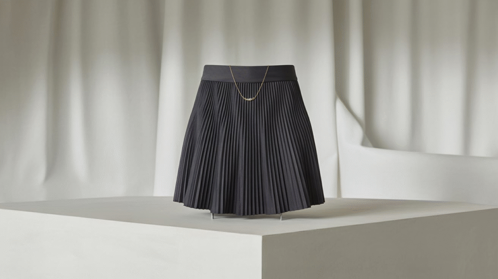 Cida Pleated Mini Skirt in Dark Charcoal